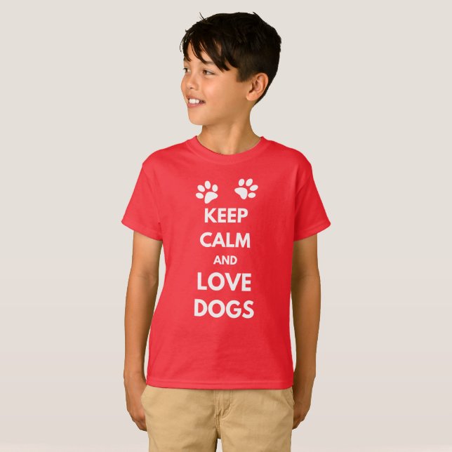 T-shirt Keep calm and love dogs (Devant entier)