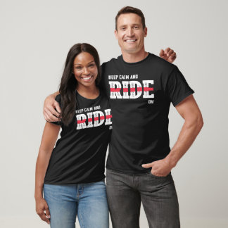 T-shirt Keep Calm and Ride On Biker Inspirational Riding