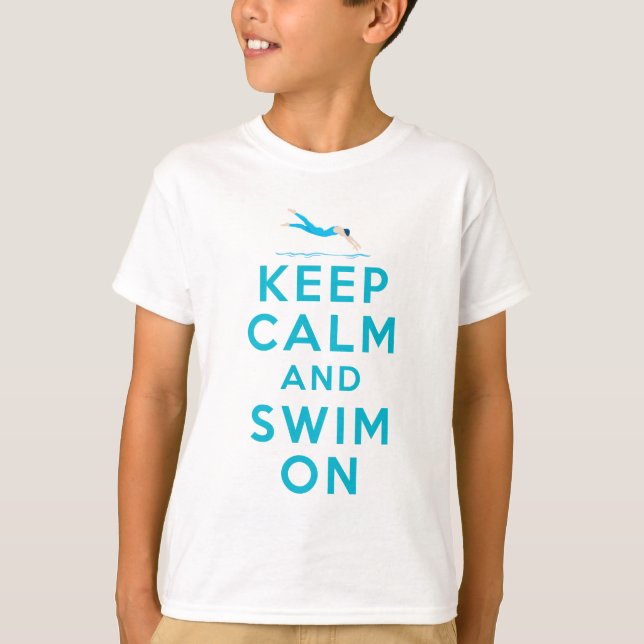T-shirt Keep Calm And Swim On (Devant)