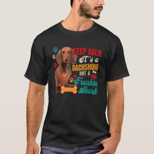 T-shirt Keep Calm Dachshund Not A Shark Matching
