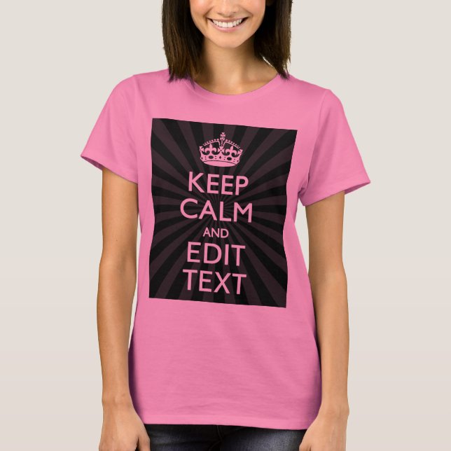 T-shirt KEEP CALM personnalisé et votre texte en rafale (Devant)