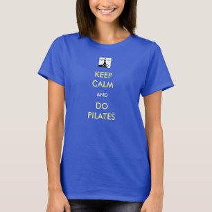 T-shirt KEEP CALM Pilates à manches courtes bleu Tee pour