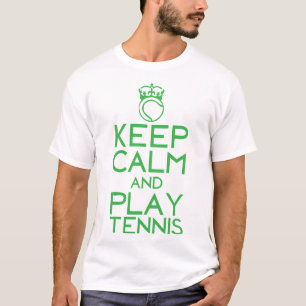T-shirt keep calm play tennis couronne balle