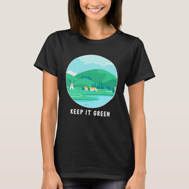 T-shirt Keep It Green Eco friendly Earth Day (Devant)