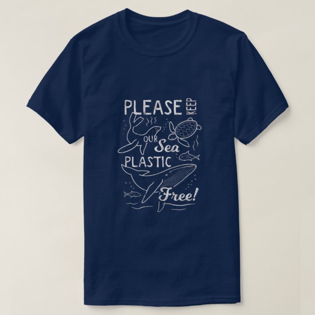 T-shirt "Keep Our Sea Plastic-Free – Ocean Friends Edition (Design devant)