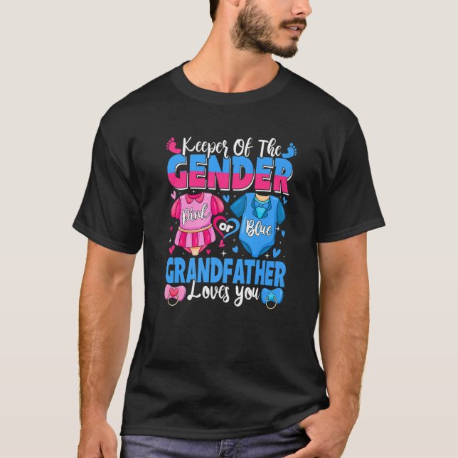T-shirt Keeper Of Gender Grandfather Loves You Pink Or Blu (Devant)