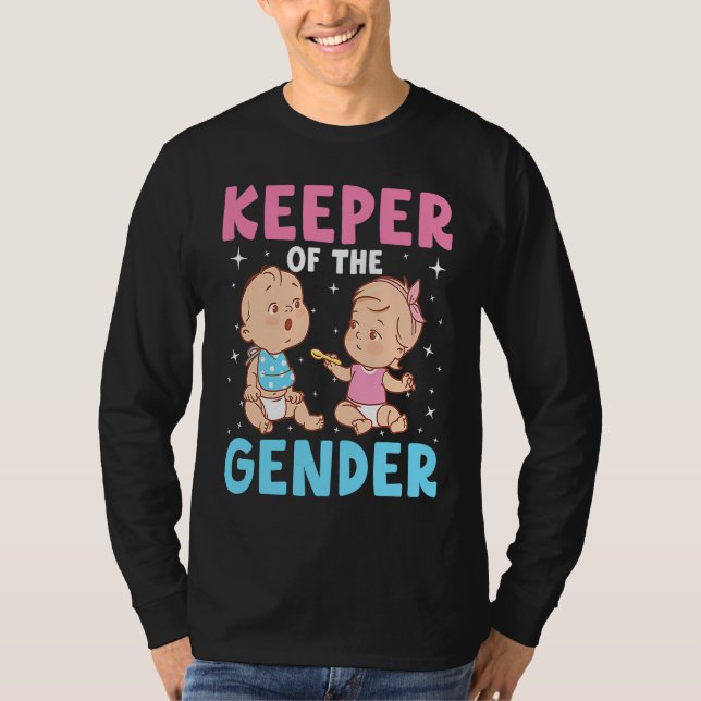 T-shirt Keeper of the Gender Baby Party Gender Reveal Anno (Devant)