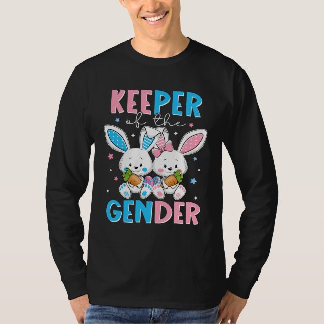 T-shirt Keeper Of The Gender Boy Or Girl Easter Bunny Gend (Devant)