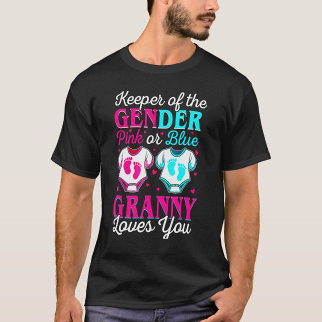T-shirt Keeper of the Gender Granny Loves You Gender Revea (Devant)