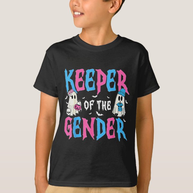 T-shirt Keeper Of The Gender Pumpkin Halloween Baby Gender (Devant)