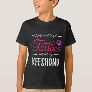 T-shirt Keeshond Amoureux des chiens tatouage drôle Chien 