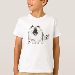 T-shirt Keeshond avec chiots