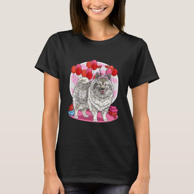 T-shirt Keeshond Coeur Saint-Valentin Décor Cadeau  (Devant)