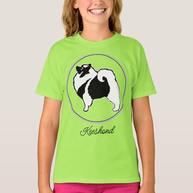 T-shirt Keeshond Graphics - Cute Original Chig Art (Devant)