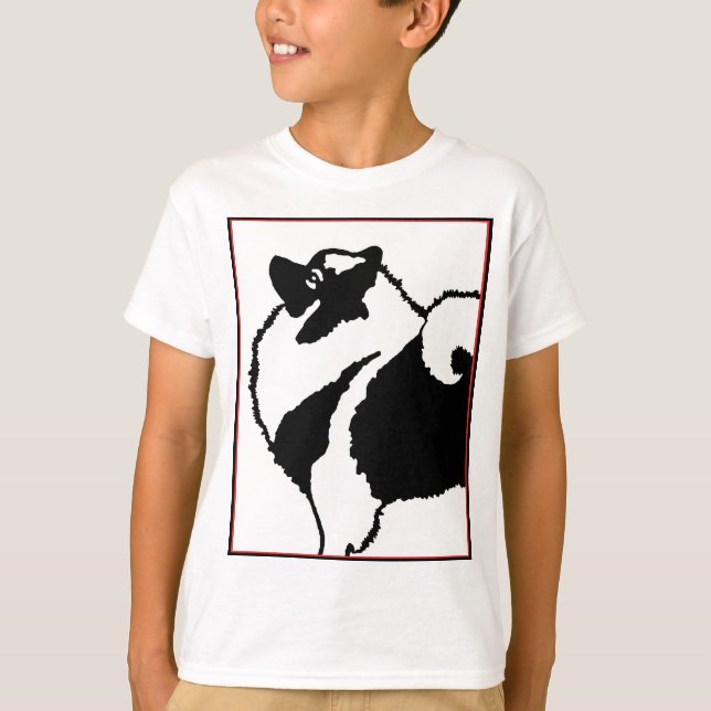 T-shirt Keeshond Graphics - Cute Original Chig Art (Devant)