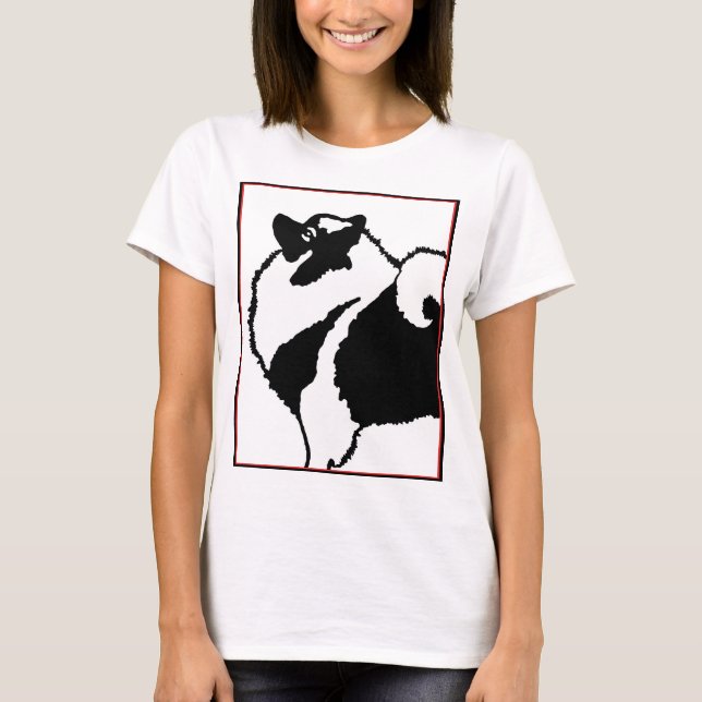 T-shirt Keeshond Graphics - Cute Original Chig Art (Devant)