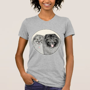 T-shirt Keeshond Maman et Son Peinture - Art Chien origina
