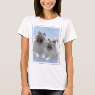 T-shirt Keeshond Paire de Kees Peinture Art animal origina