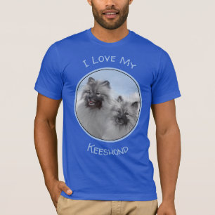 T-shirt Keeshond Paire de Kees Peinture Art animal origina