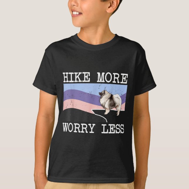 T-shirt Keeshond randonnée plus d'inquiétude moins graphiq (Devant)