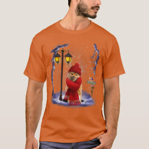 T-shirt Keeshond Santa Snow Christmas Light Winter Pajama