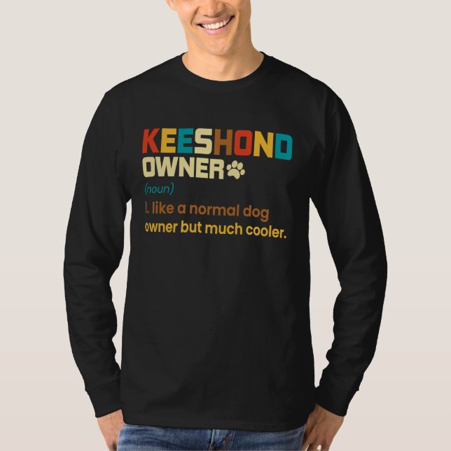 T-shirt Keeshond Vintage Retro Dog Mom Dad (Devant)