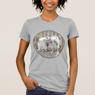 T-shirt Keeshonds at the Gate Painting - Original Dog Art