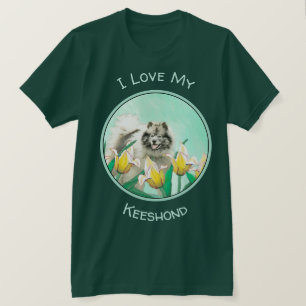 T-shirt Keeshony in Tulips Peinture mignonne Original Chie