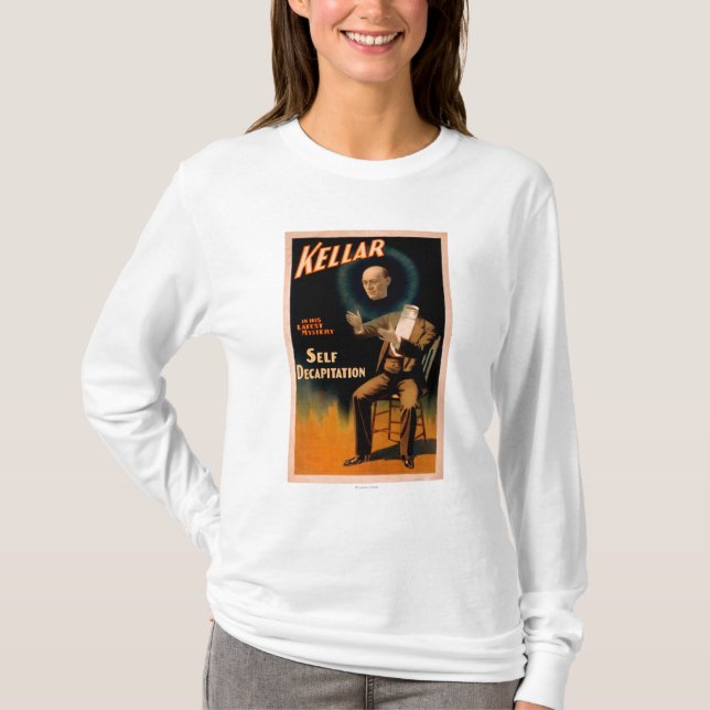 T-shirt Kellar exécutant la magie de décapitation (Devant)