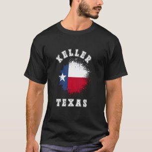 T-shirt Keller Texas TX Drapeau Éclaboussé Voyage Vacances