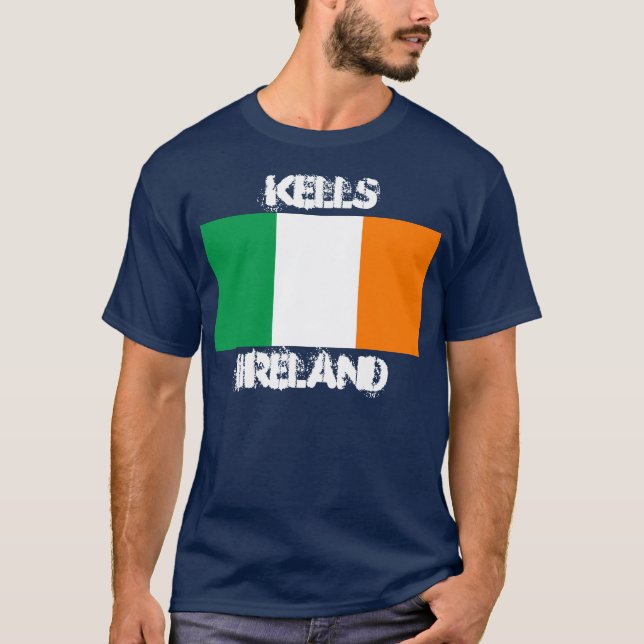 T-shirt Kells, Irlande avec drapeau irlandais (Devant)