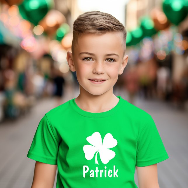 T-shirt Kelly Green Shamrock Nom Garçons St Patricks (Créateur téléchargé)
