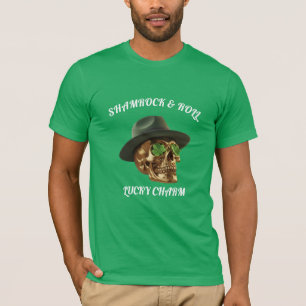 T-Shirt Kelly Green Skull Shamrock St Patrick