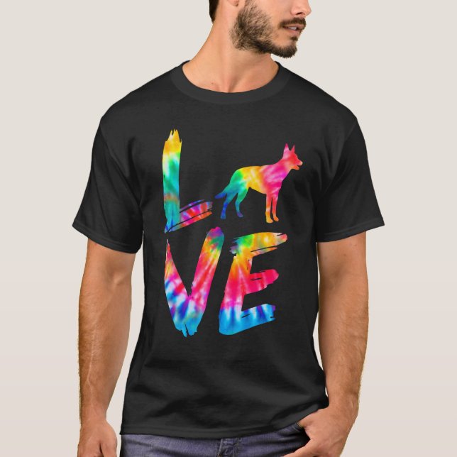 T-shirt Kelpie Tie Dye Loe Chien Maman Papa (Devant)