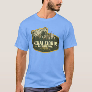 T-shirt Kenai Fjords National Park Alaska Retro Badge Camp