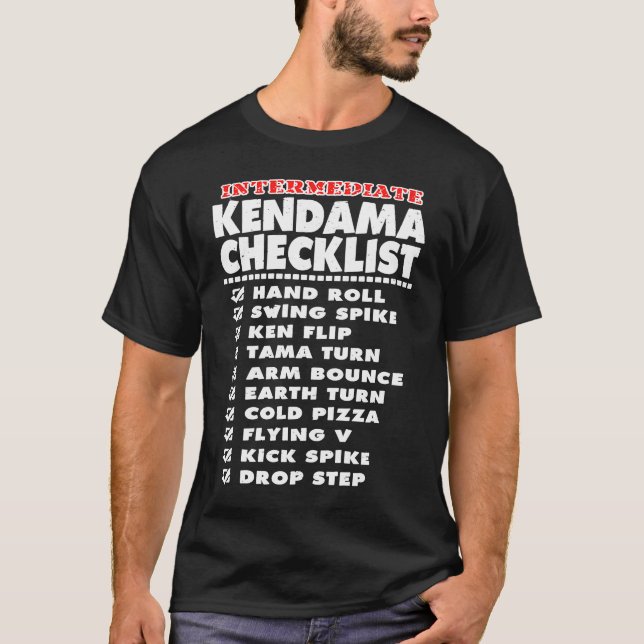 T-shirt Kendama Intermediate Tricks Checklist Fan (Devant)