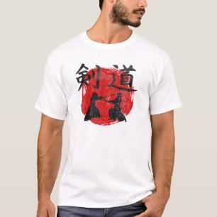 T-shirt Kendo Sun Kangi Kimono Dojo Japan Martial Arts