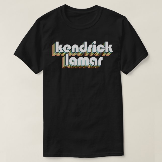 T-shirt Kendrick Lamar Retro Arc-en-ciel Typographie décli (Design devant)