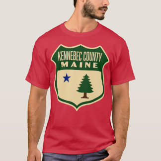 T-shirt Kennebec Comté Maine Arbre à pin rétro Bouclier ve