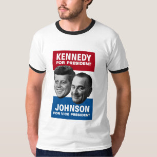 T-shirt Kennedy et affiche 1960 d'élection de Johnson