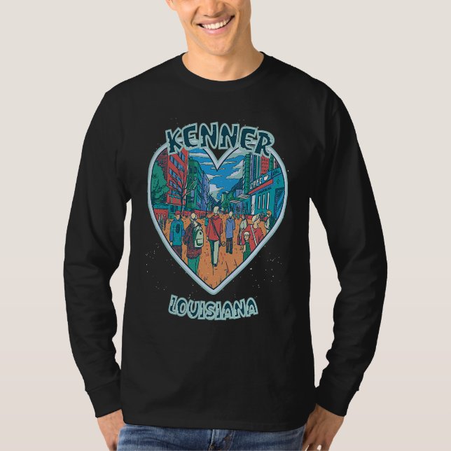 T-shirt Kenner In Louisiana Travel Souvenir Heart (Devant)