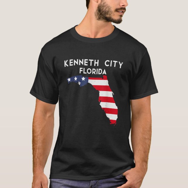 T-shirt Kenneth City Florida USA State America Travel Flor (Devant)