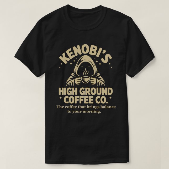 T-shirt Kenobi Café High Ground Jedi  (Design devant)