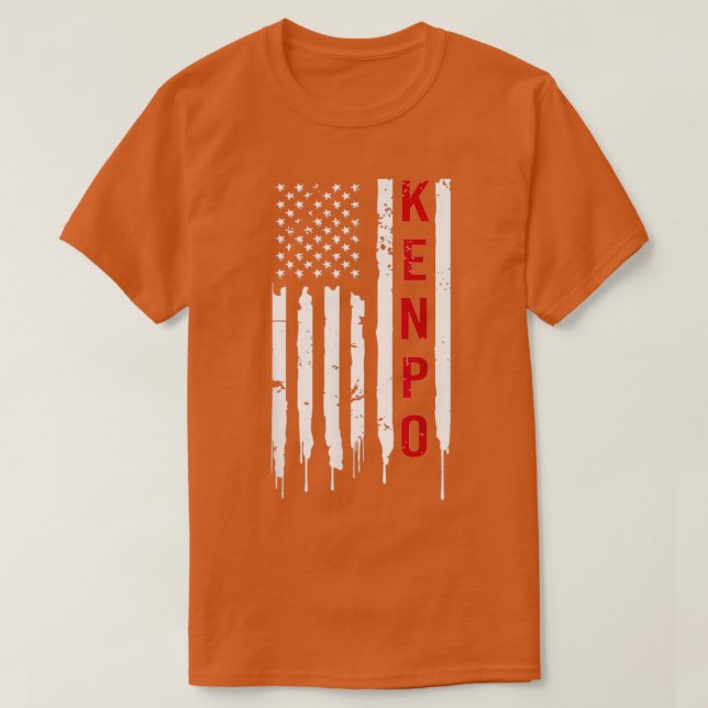 T-shirt Kenpo Karate American Flag (Design devant)