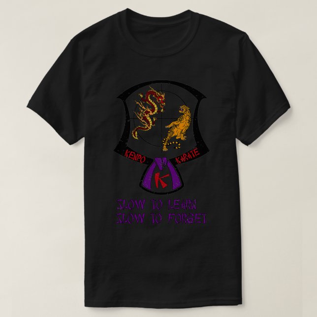 T-shirt Kenpo Karate Purple Belt Dit (Design devant)