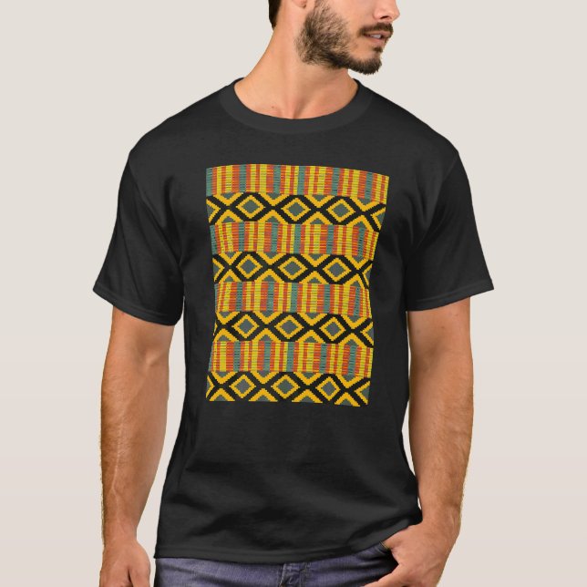 T-shirt Kente Cloth Imprimer Tribal Africain Ethnique Kent (Devant)