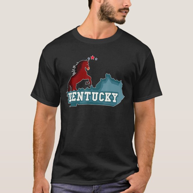 T-shirt Kentucky Horse Map State (Devant)