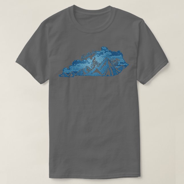 T-shirt Kentucky Mountain Biking Blues State Outline Bike (Design devant)