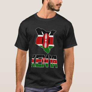 T-shirt Kenya Carte Avec Kenya Drapeau Aimer Kenya Kenyan 