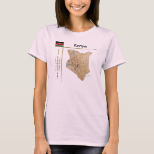 T-Shirt Kenya Carte + Drapeau + Titre